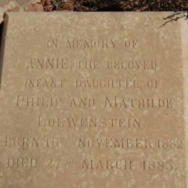 LOEWENSTEIN Annie 1882-1883