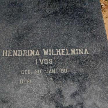 HEERDEN Hendrina Wilhelmina, van née VOS 1901-
