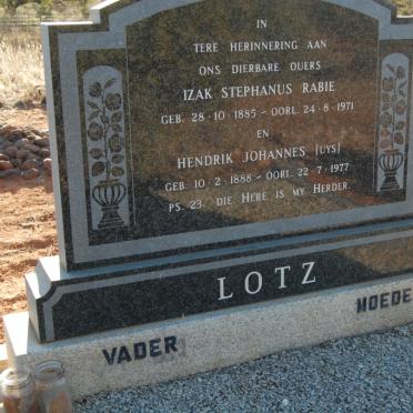 LOTZ Izak Stephanus Rabie 1885-1971 &amp; Hendrik Johannes UYS 1888-1977