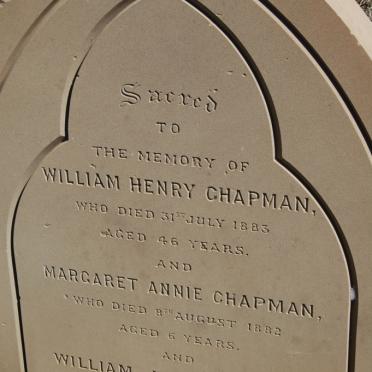 CHAPMAN William Henry -1883 :: CHAPMAN Margaret Annie -1882 :: CHAPMAN William John -1871