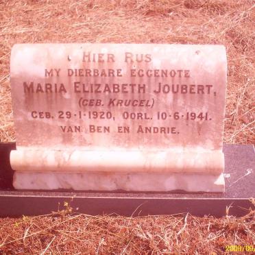 JOUBERT Maria Elizabeth nee KRUGEL 1920-1941
