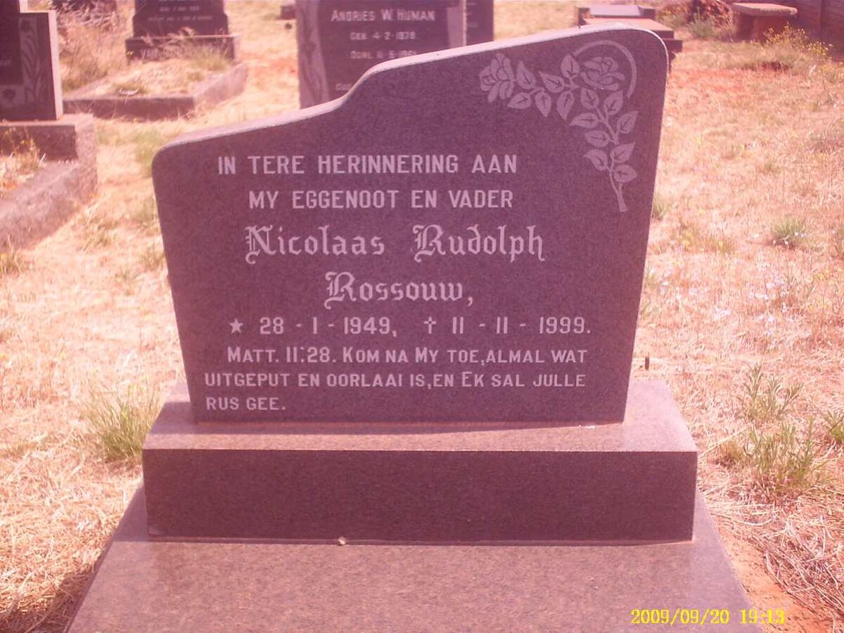 ROSSOUW Nicolaas Rudolph 1949-1999