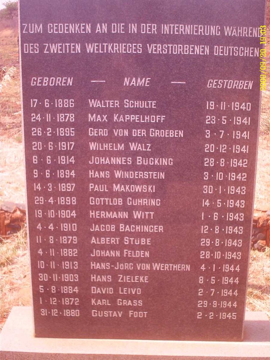 3. Memorial Plaque with list of names