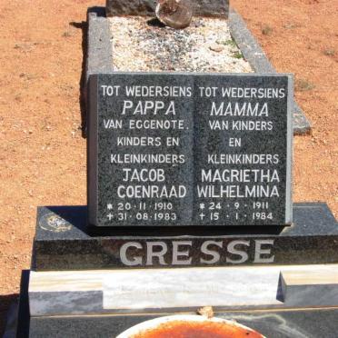 GRESSE Jacob Coenraad 1910-1983 &amp; Magrietha Wilhelmina 1911-1984