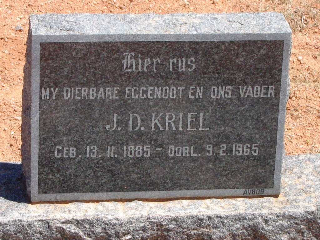 KRIEL J.D. 1885-1965