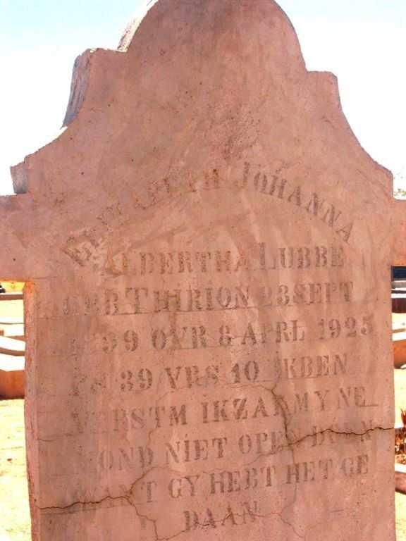 LUBBE Alberta nee THERON 1899-1925