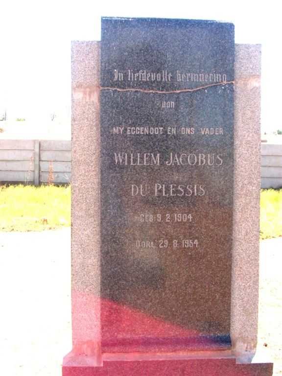 PLESSIS Willem Jacobus, du 1904-1954