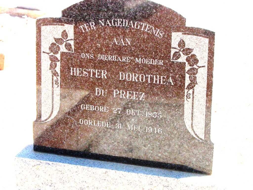 PREEZ Hester Dorothea, du 1851-1916