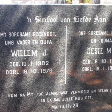 ZYL Willem J., van 1902-1976 &amp; Gesie M.J. 1908-1979