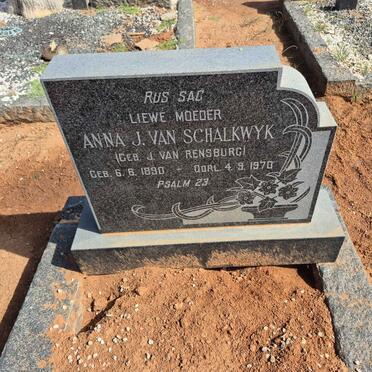 SCHALKWYK Anna J., van nee J. VAN RENSBURG 1890-1970  