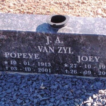 ZYL J.A., van 1913-2001 &amp; Joey 1923-2005