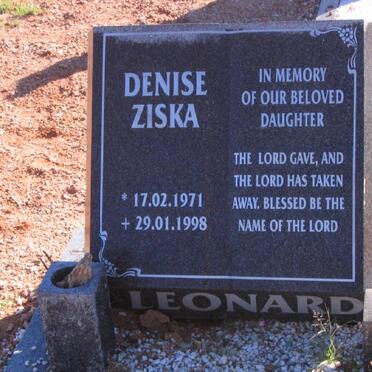 LEONARD Denise Ziska 1971-1998
