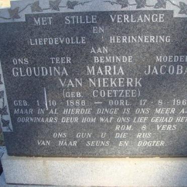 NIEKERK Gloudina Maria Jacoba, van nee COETZEE 1886-1962