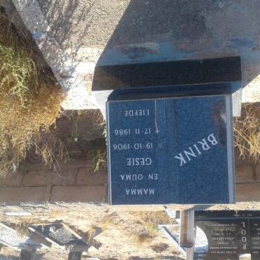 BRINK Gesie 1906-1986