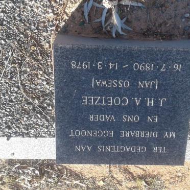 COETZEE J.H.A. 1890-1978