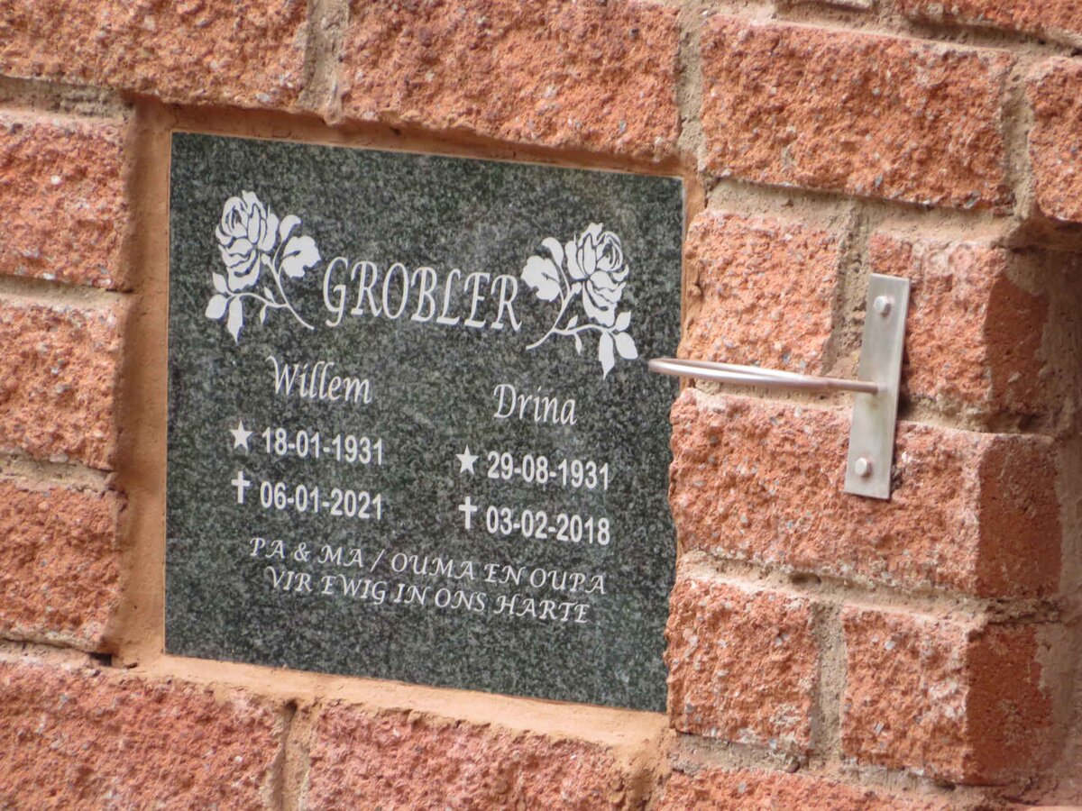 GROBLER Willem 1931-2021 & Drina 1931-2018