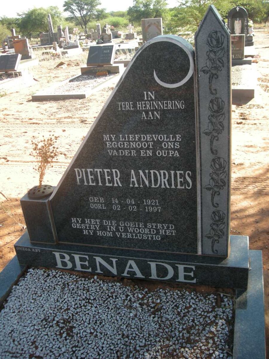 BENADE Pieter Andries 1921-1997
