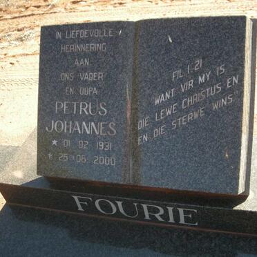 FOURIE Petrus Johannes 1931-2000