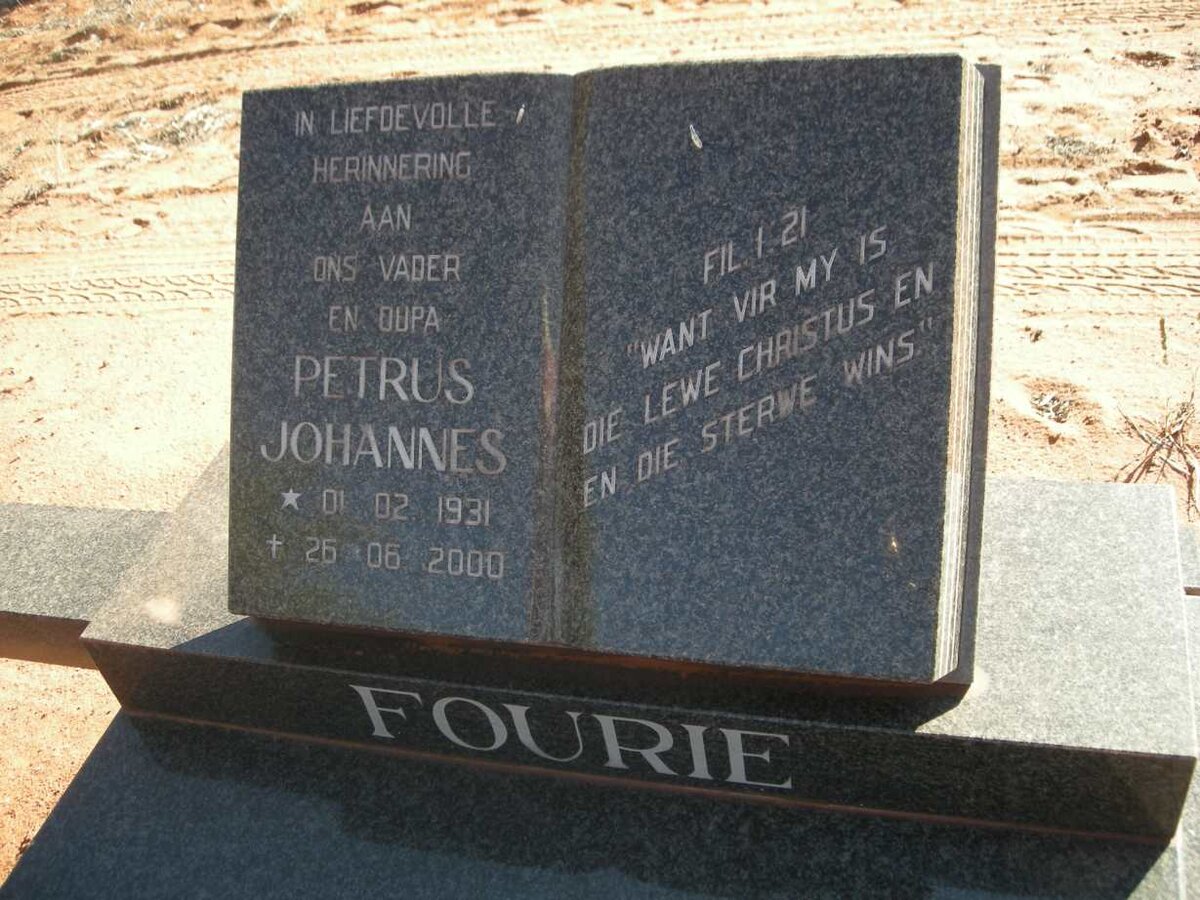 FOURIE Petrus Johannes 1931-2000