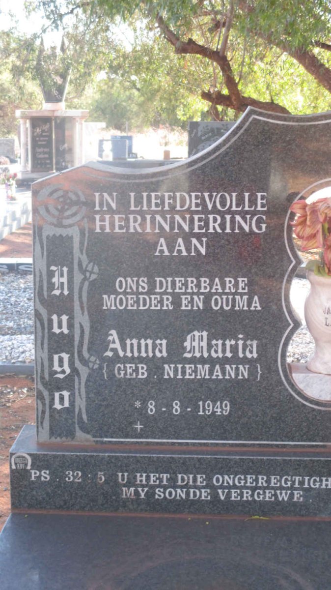 HUGO Anna Maria nee NIEMANN 1949-