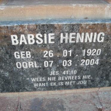 HENNIG Babsie 1920-2004