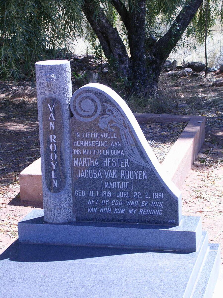 ROOYEN  Martha Hester Jacoba, van 1919-1991
