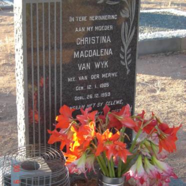 WYK Christina Magdalena, van nee VAN DER MERWE 1905-1959