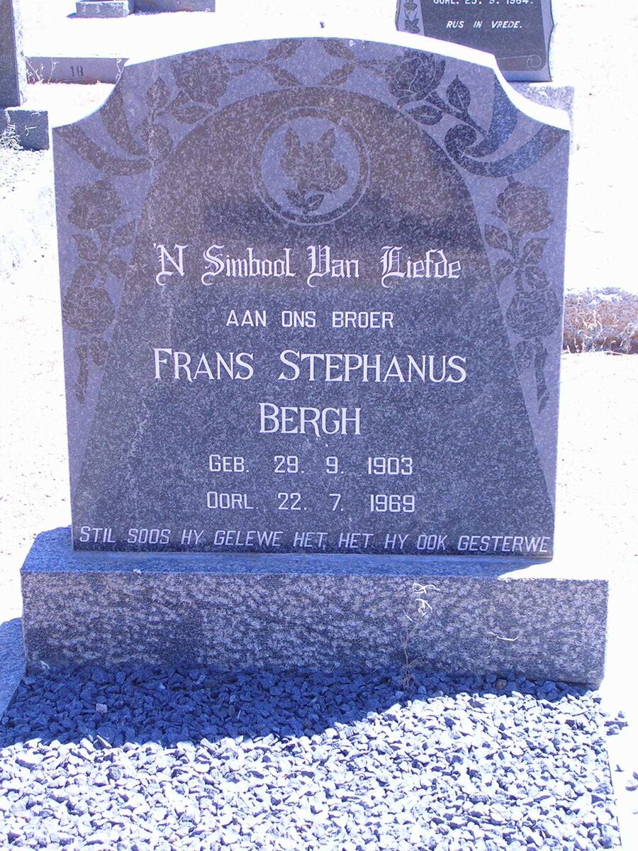 BERGH Frans Stephanus 1903-1969