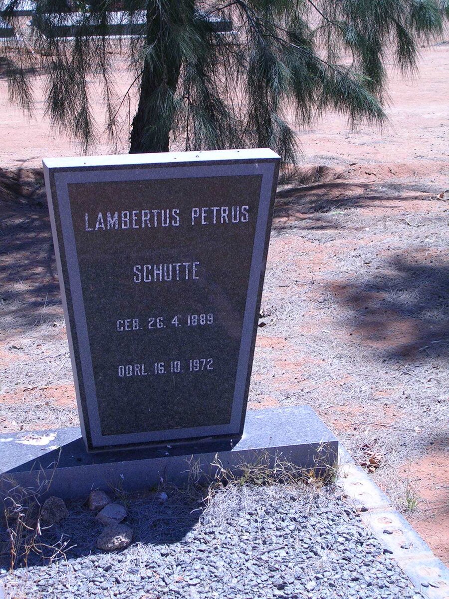 SCHUTTE Lambertus Petrus 1889-1972