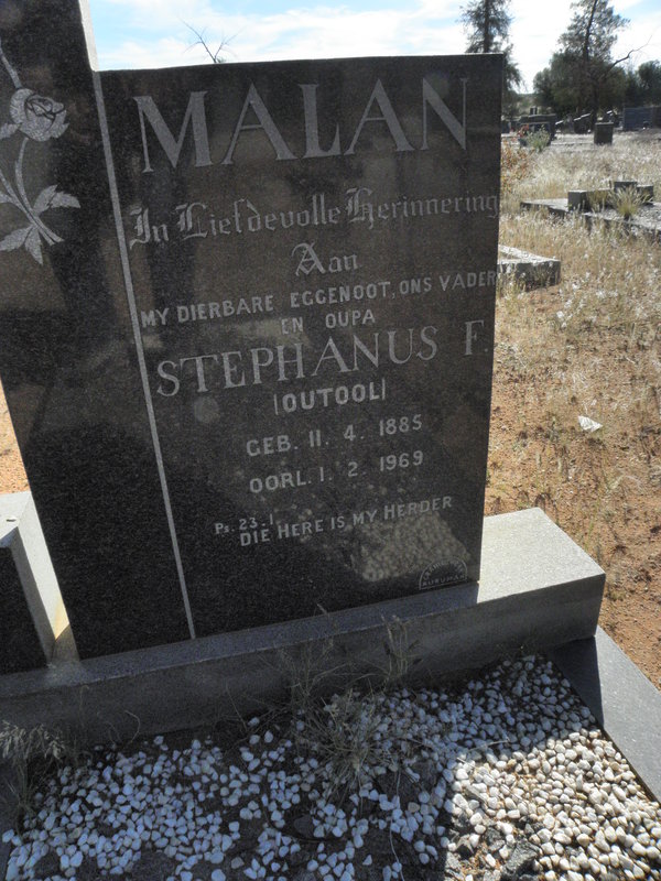 MALAN Stephanus F. 1885-1969