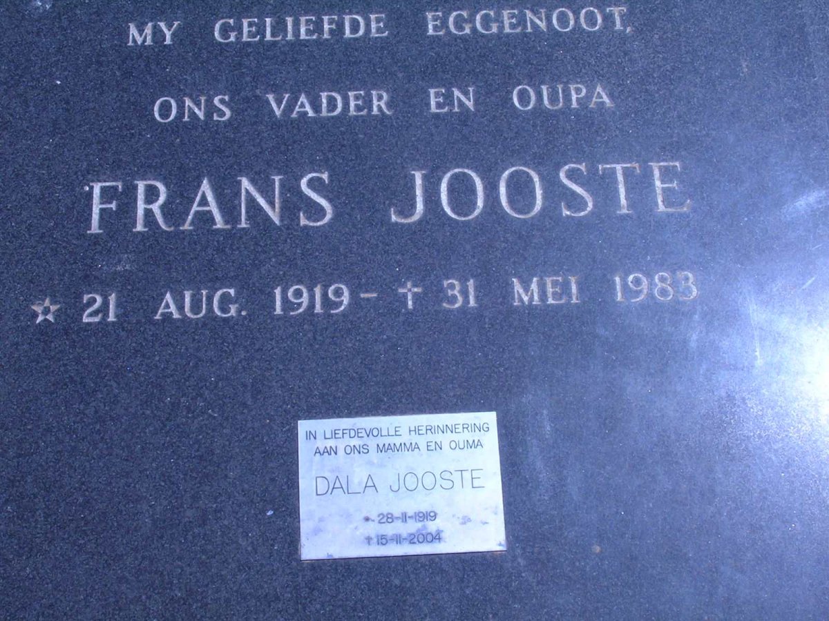 JOOSTE Frans 1919-1983 &amp; Dala 1919-2004