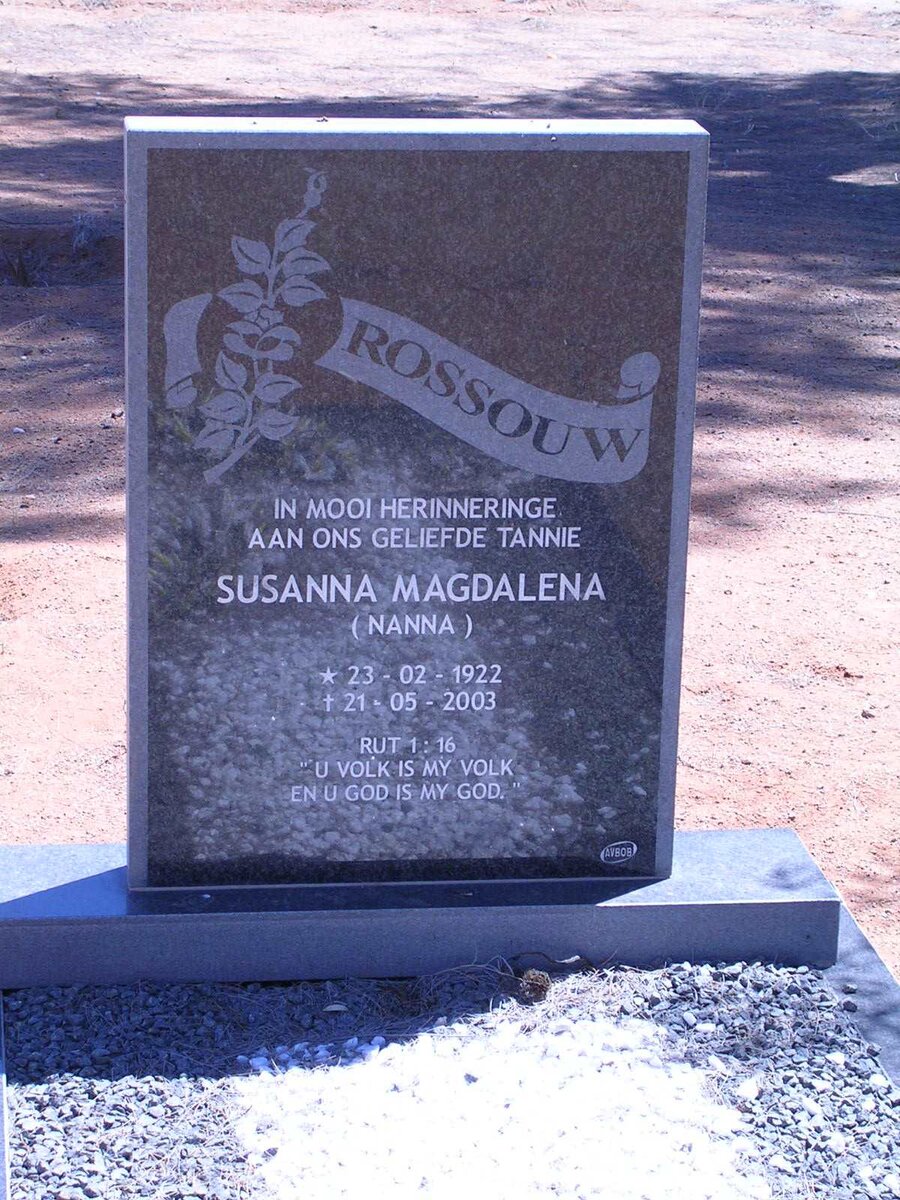 ROSSOUW Susanna Magdalena 1922-2003
