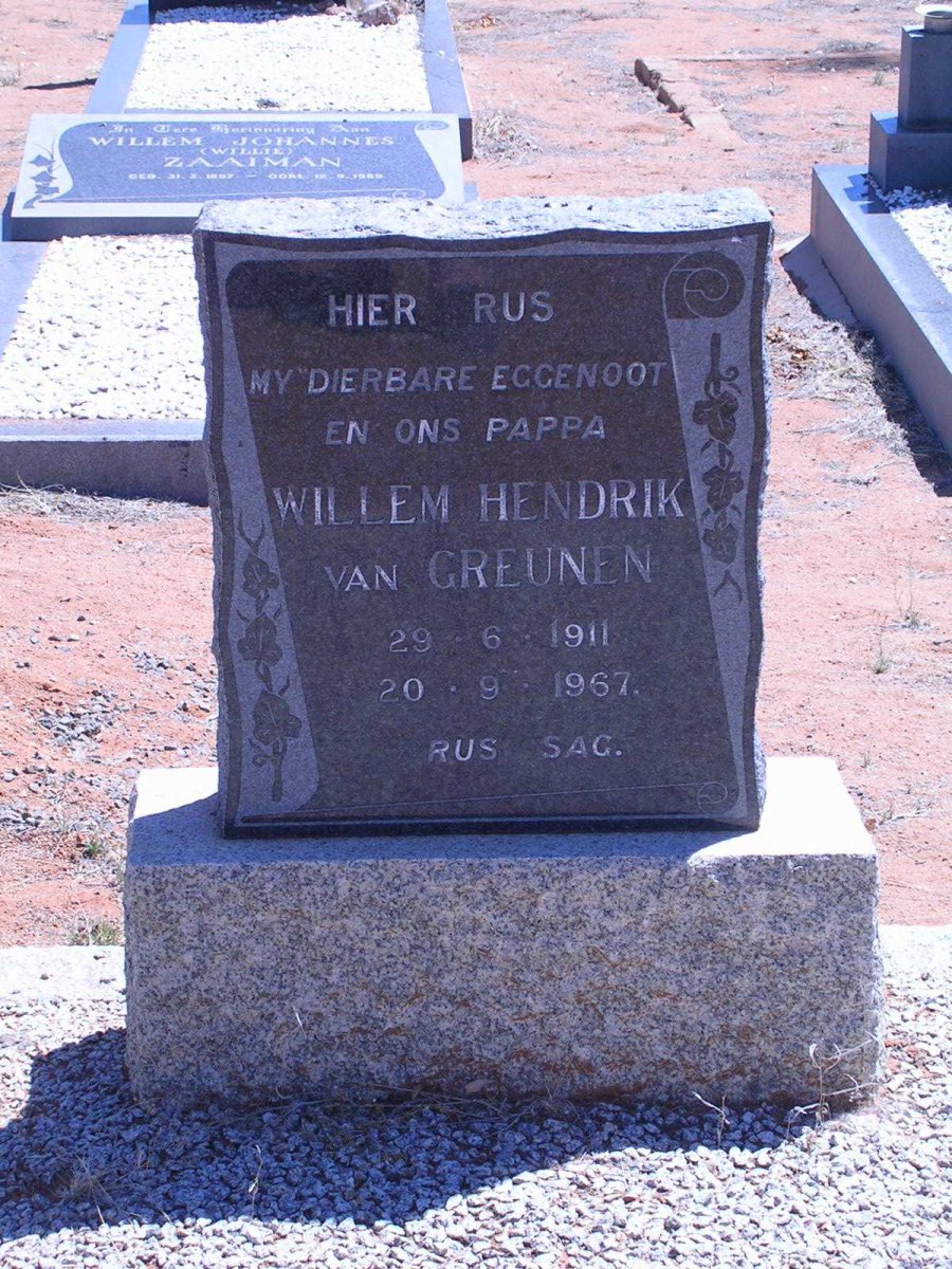 GREUNEN Willem Hendrik, van 1911-1967