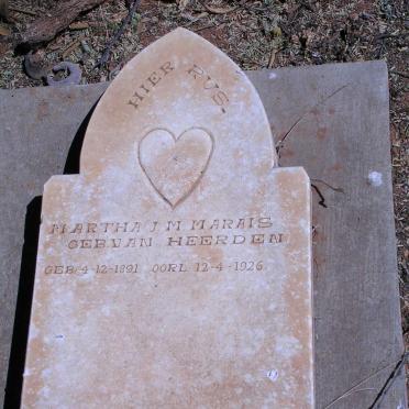 MARAIS Martha J.M. geb. VAN HEERDEN 1891-1926