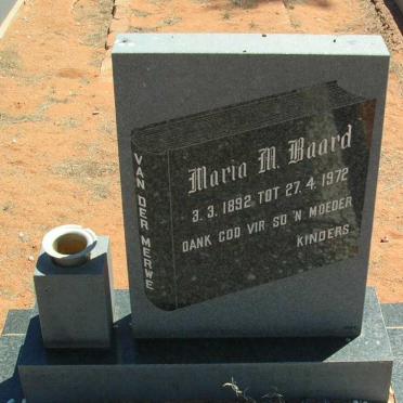 MERWE Maria M. Baard, van der 1892-1972
