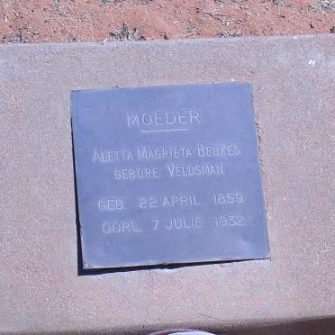 BEUKES Aletta Magrieta geb. VELDSMAN 1859-1932