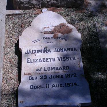 VISSER Jacomina Johanna Elizabeth geb. LOMBARD 1872-1934