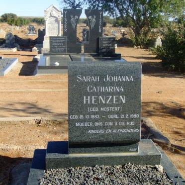 HENZEN Sarah Johanna Catharina nee MOSTERT 1893-1990