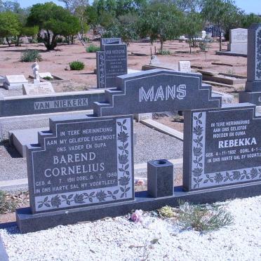 MANS Barend Cornelius 1911-1988 &amp; Rebekka 1932-2002