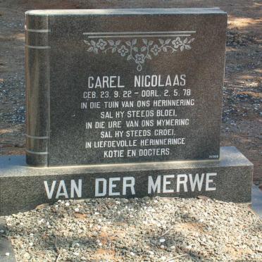 MERWE Carel Nicolaas, van der 1922-1978