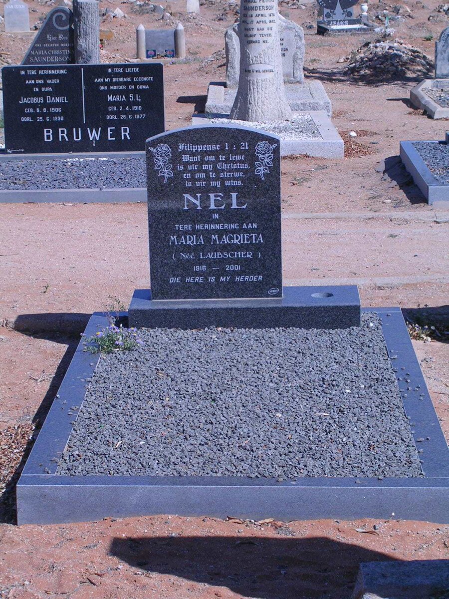 NEL Maria Magrieta nee LAUBSCHER 1916-2001