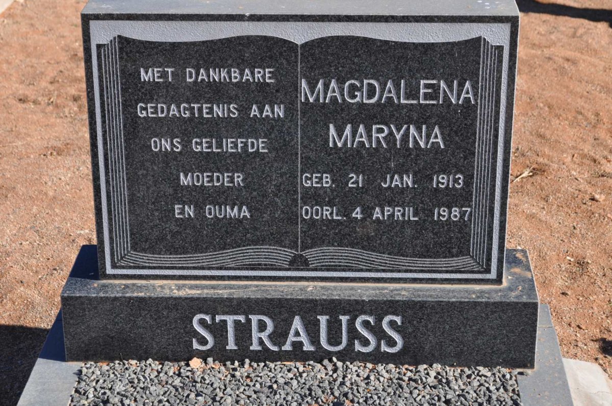 STRAUSS Magdalena Maryna 1913-1987