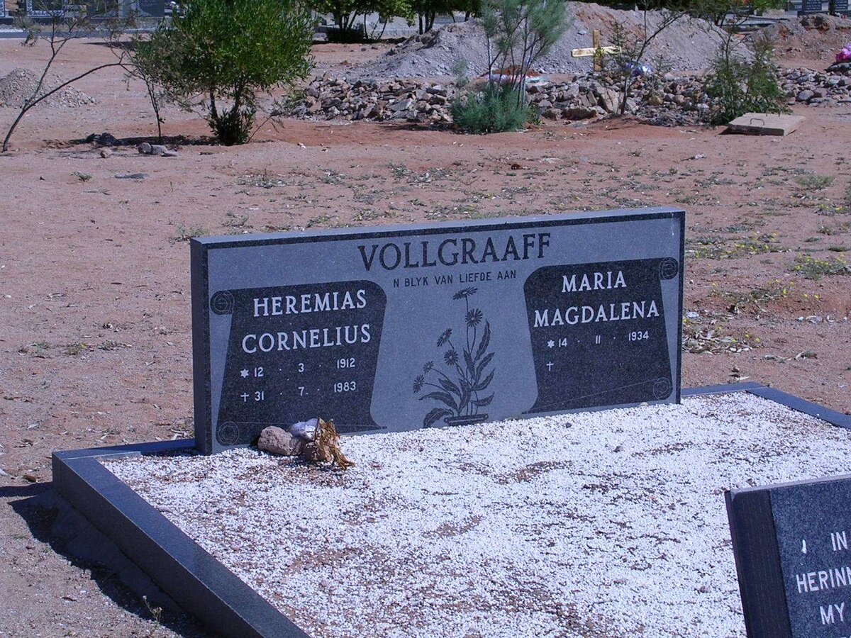 VOLLGRAAFF Heremias Cornelius 1912-1983 &amp; Maria Magdalena 1934-