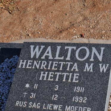 WALTON Henriëtta M.W. 1911-1992