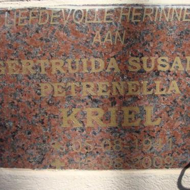 KRIEL Gertruida Susanna Petrenella 1944-2009
