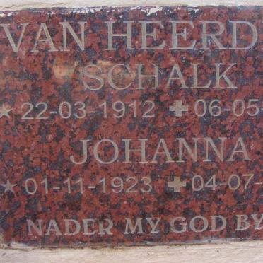 HEERDEN Schalk, van 1912-2006 &amp; Johanna 1923-2006