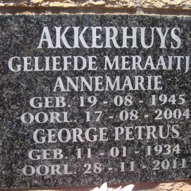 AKKERHUYS George Petrus 1934-2011 &amp; Annemarie 1945-2004