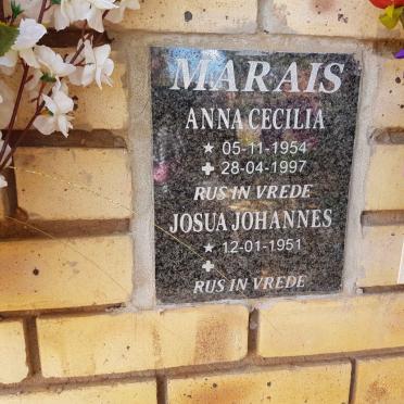 MARAIS Josua Johannes 1951- &amp; Anna Cecilia 1954-1997