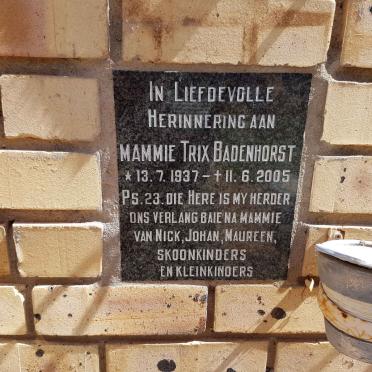 BADENHORST Trix 1937-2005