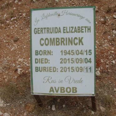 COMBRINCK Gertruida Elizabeth 1945-2015